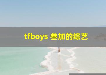 tfboys 叁加的综艺